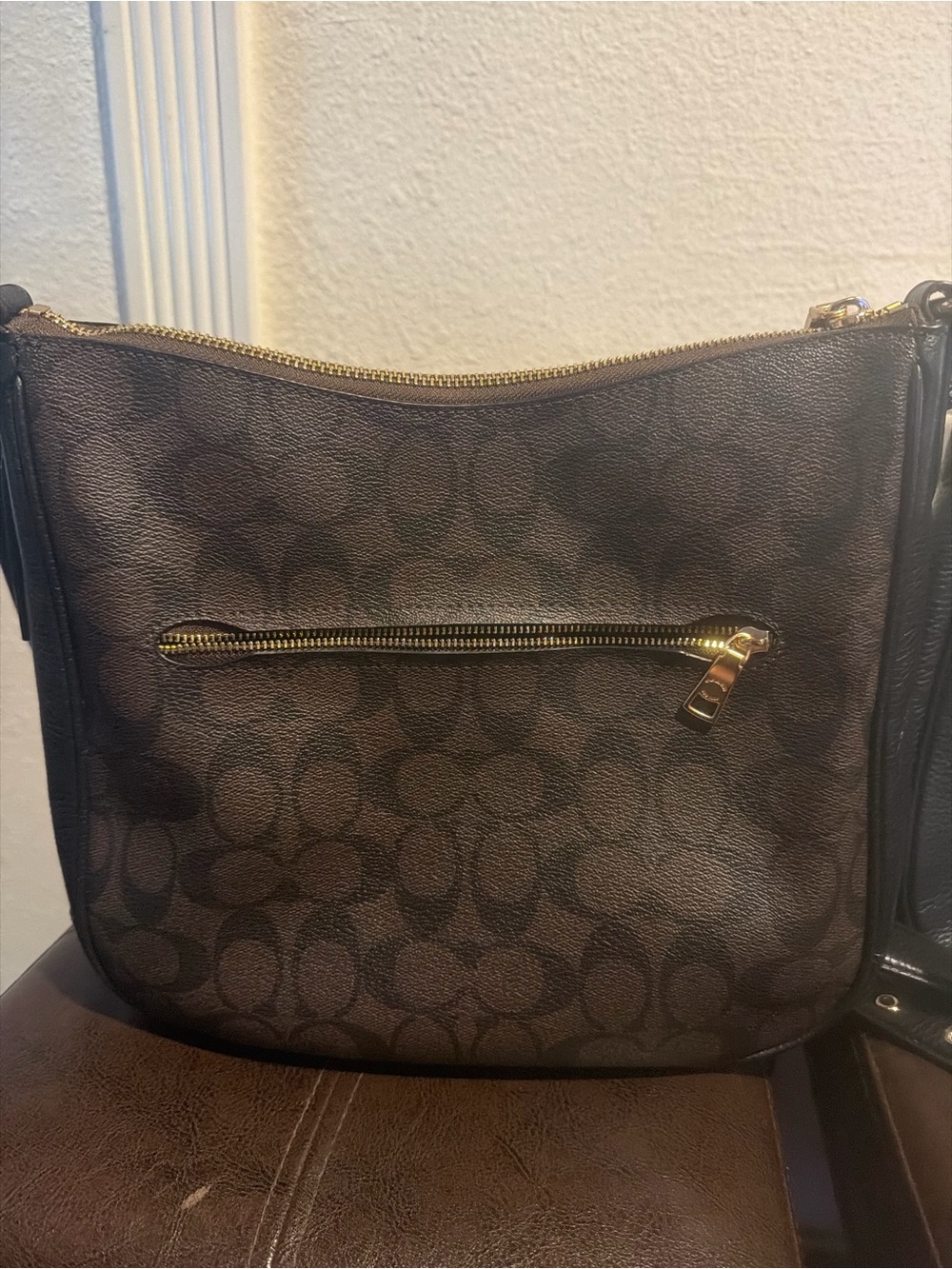 Coach Signature Canvas Crossbody Bag - Dark Brown/Black Trim - Picture 2 of 2